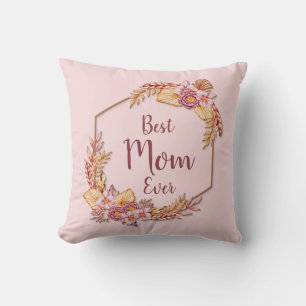 Coussin Modifier le texte Ajouter le nom Boho Flower Frame