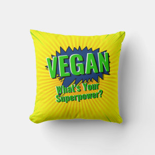 Coussin Modifier le texte Vegan votre superpuissance Style