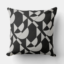 Coussin Modular Noir Echo Geometric Black White Cotton