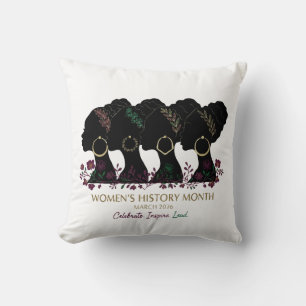 Coussin Mois de l'histoire des femmes noires Fleurs Élégan