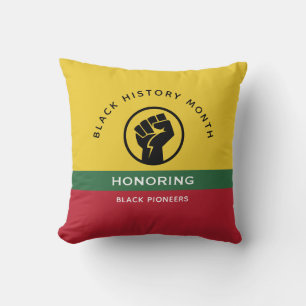 Coussin Mois de l'histoire noire Texte courbe afro-américa