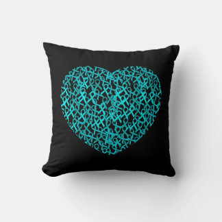 Coussin Mois de sensibilisation Dysautonomia Ribbon Heart 