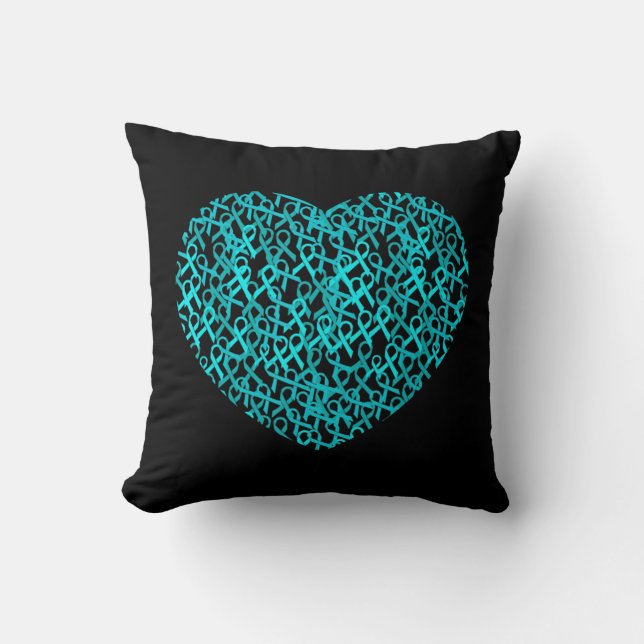 Coussin Mois de sensibilisation Dysautonomia Ribbon Heart  (Recto)