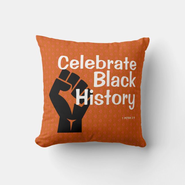 Coussin MOIS D'HISTOIRE NOIRE | Motivation | Orange brûlé (Recto)