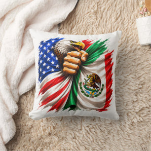 Coussin Mois du patrimoine hispanique Drapeau USA Mexique