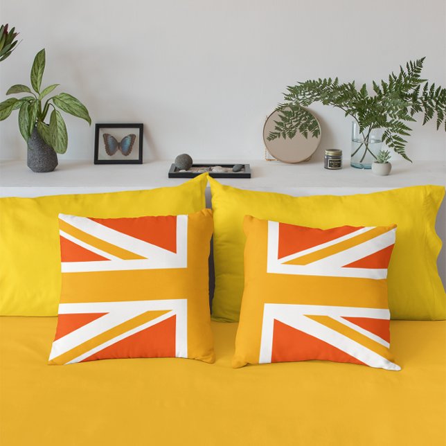 Coussin Moitié Union Jack orange (Cool)