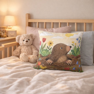 Coussin Môle Adorable Dans Le Jardin Dessin Enfants