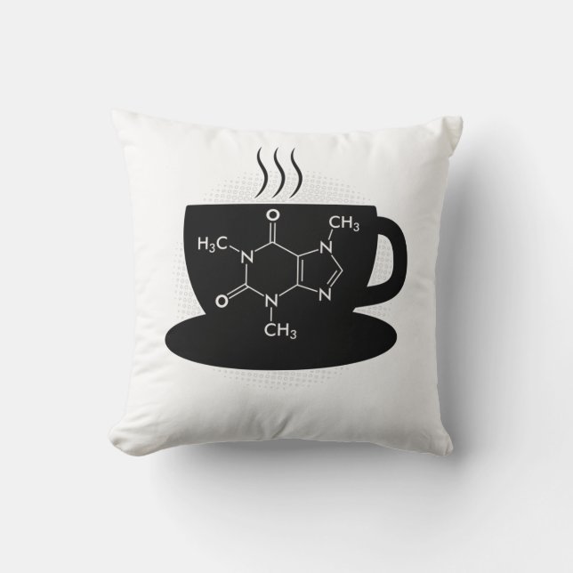 Coussin Molécule de caféine de chimie (Recto)