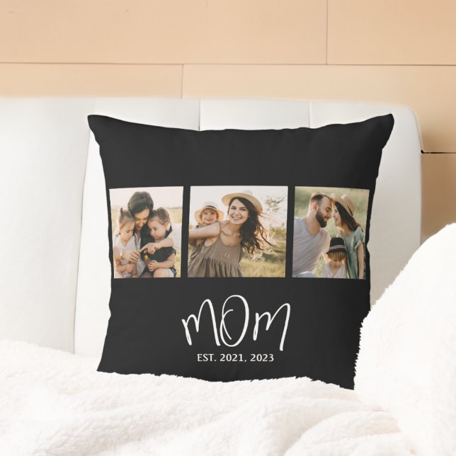 Coussin Mom Established Modern Script Black 3 Photo (Créateur téléchargé)