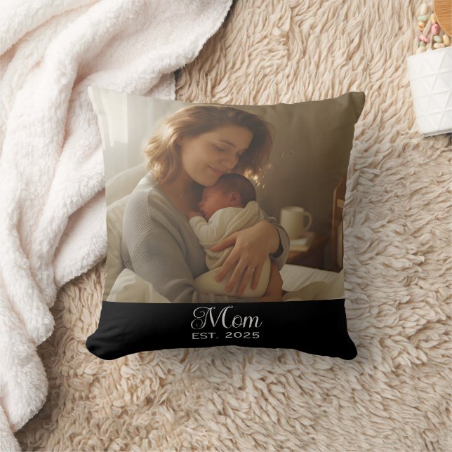 Coussin Mom Established Modern Script Photo Throw (Couverture)