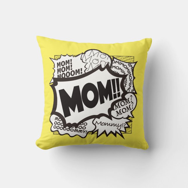 Coussin MOM OFF DUTY Jrow Oreiller. Version comique (Recto)