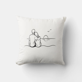 Coussin Moment de coucher de soleil minimaliste en ligne a