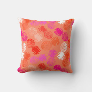 Coussin Momona Hawaïen Tropical Ananas Réversible