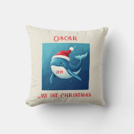 Coussin Mon 1er Noël, Cadeau Bébé Customisé Pour Noël,