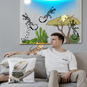 Coussin Mon Beardie Est Mon Bestie Lézard Ami Lévier