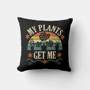 Coussin Mon cadeau rétro pour amoureux de plantes