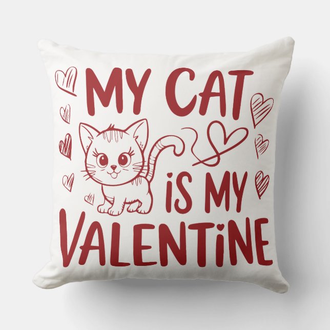 Coussin Mon chat est ma Saint Valentin (Recto)