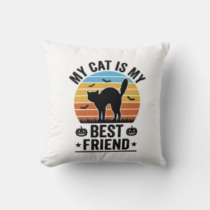 Coussin Mon chat est mon meilleur ami conception de t-shir