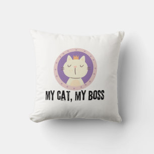 Coussin Mon chat, mon patron