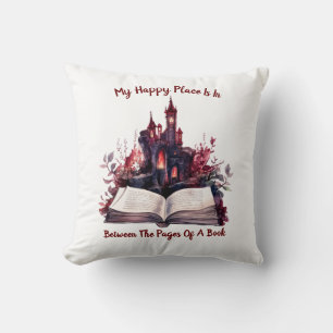 Coussin Mon Endroit Heureux Est Entre Les Pages D'Un Livre