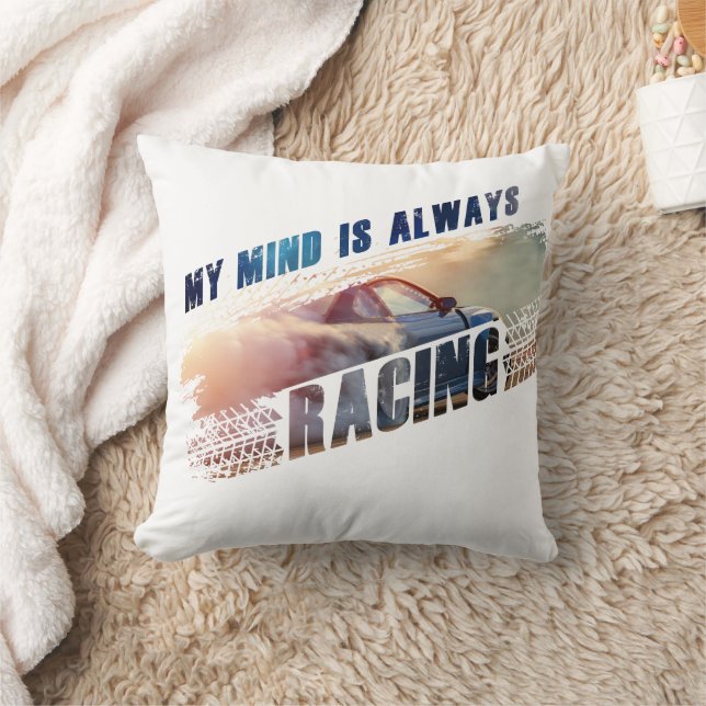 Coussin Mon esprit est toujours la course Homme & Femme's  (Couverture)