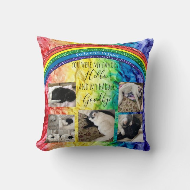 Coussin Mon Hello préféré Pet Memorial PHOTO Jeter Oreille (Recto)