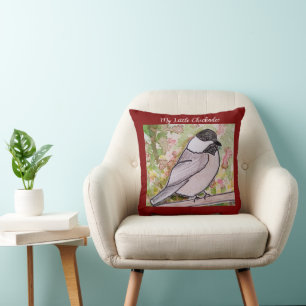 Coussin Mon petit poulet rouge profond