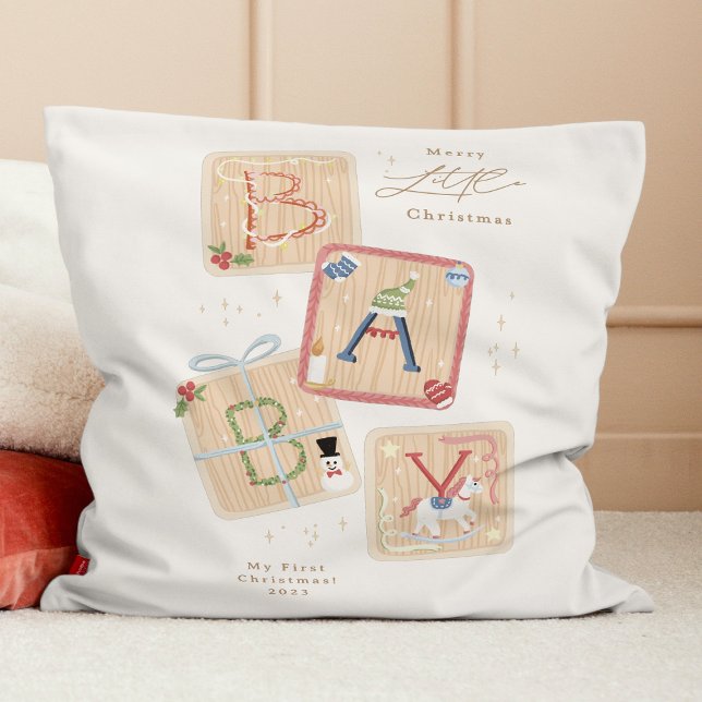 Coussin Mon premier Joyeux Noël Baby Fête de naissance (Créateur téléchargé)