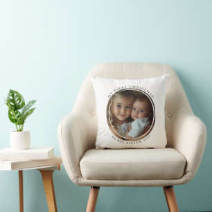 Coussin Mon premier Noël comme grande soeur Photo personna