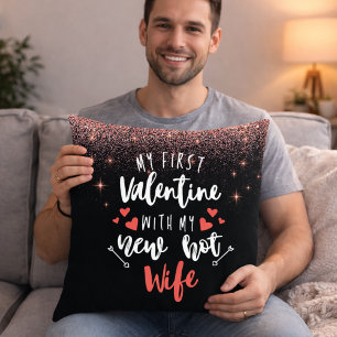 Coussin Mon premier Saint-Valentin avec ma nouvelle épouse