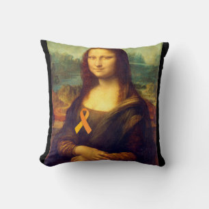 Coussin Mona Lisa Au Ruban Orange