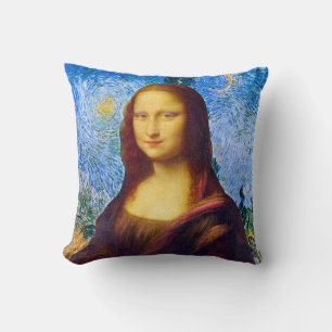 Coussin Mona Lisa et Van Gogh