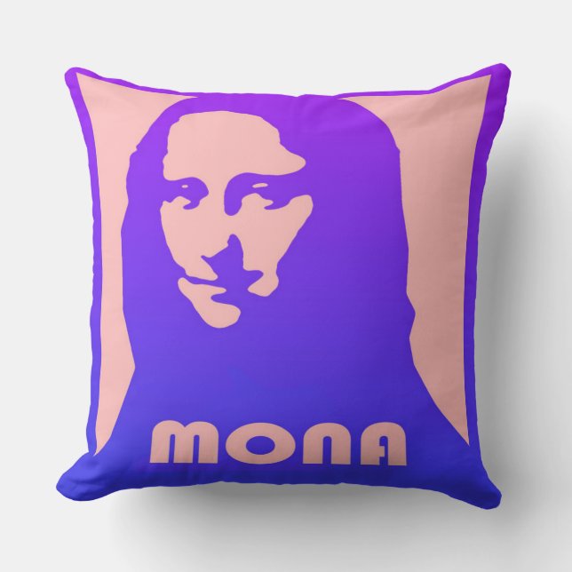 Coussin Mona Lisa Pop Art Design (Recto)