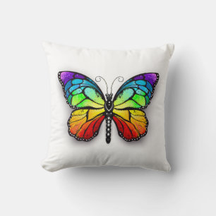 Coussin Monarque papillon arc-en-ciel