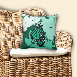 Coussin Monarque Papillon insecte vert animal