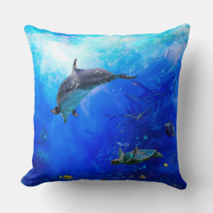 Coussin Monde des dauphins "VENT SUR L'EAU"