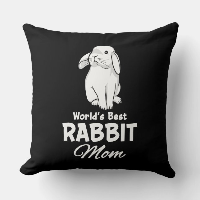 Coussin Monde meilleur lapin maman lapin mère lapin (Recto)