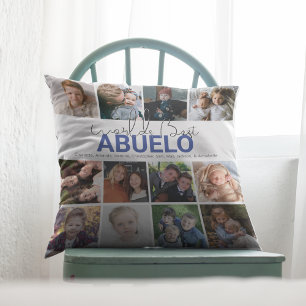 Coussin Mondes meilleur Aguelo Collage de photos