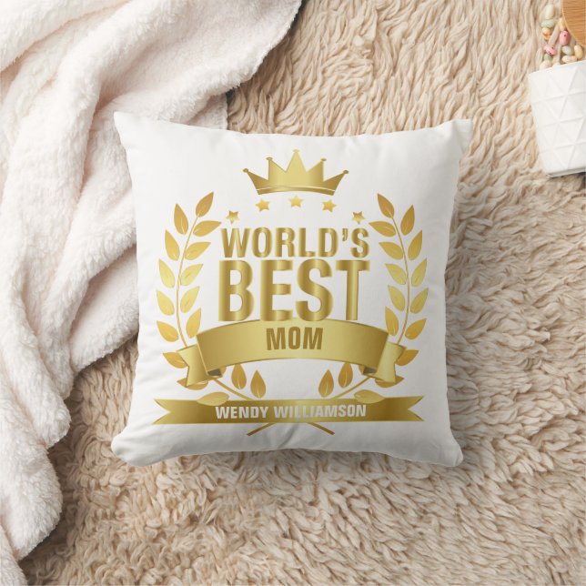 Coussin Mondes Meilleure Maman Fête des mères Moderne Chic (Couverture)