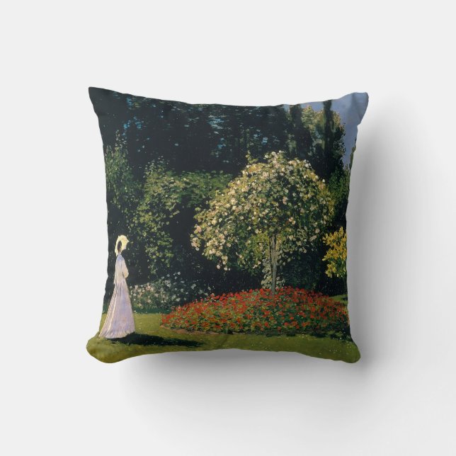 Coussin Monet - Femme dans le jardin (Recto)