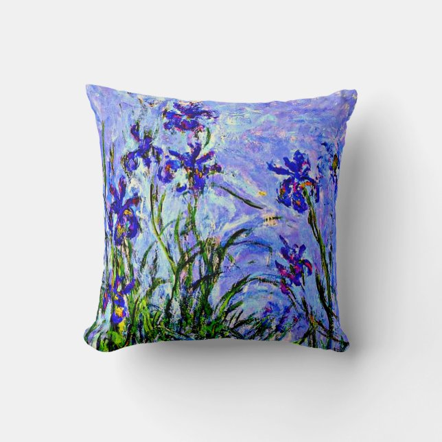 Coussin Monet - Lilac Irises, célèbre peinture, (Recto)