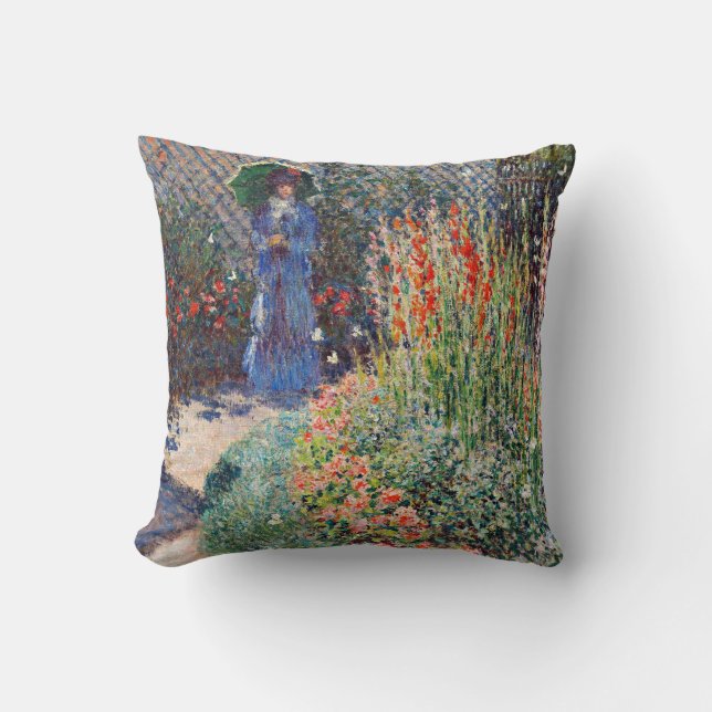 Coussin Monet - Lit Fleur arrondi, célèbre peinture, (Recto)
