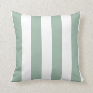 Coussin Monnaie verte et blanche rayée