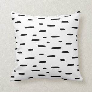 Coussin Monochrome   Fléchettes noires et blanches réversi