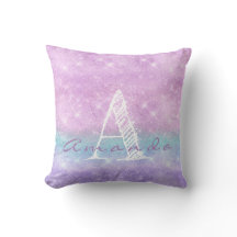 Monogram Ombre Nom Lavender Blu Pastel Aquarelle