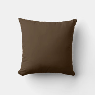 Coussin MONOGRAM solide chocolat foncé brun personnalisé