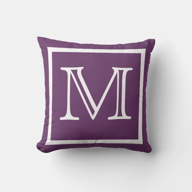 Coussin MONOGRAM Solide Foncé Poudre Douce violet brillant (Recto)