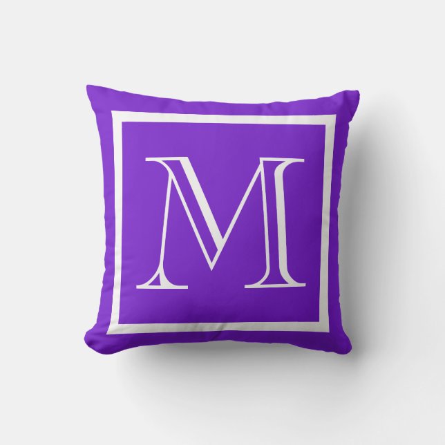 Coussin MONOGRAM Solide violet brillant Raisin clair extér (Recto)