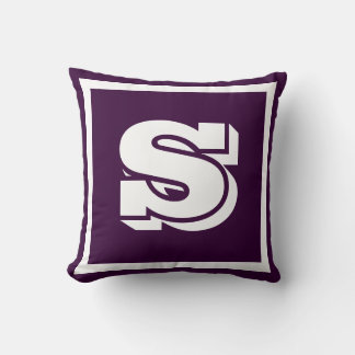 Coussin MONOGRAM Violet Uni Tissu Doux Raisin Foncé Oreill