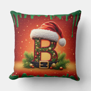 Coussin Monogramme B avec charme de Noël 🎅